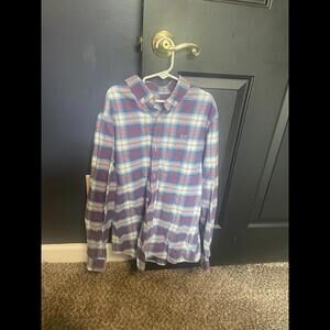 Vineyard Vines Boy's Casual Button-Up Shirt - Blue and Red Checkered Y Lg(16)